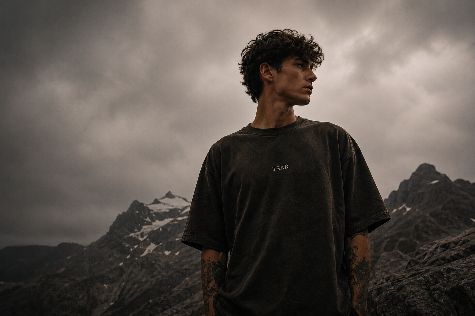 Model wearing TSAR clothing
